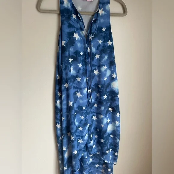 Buddy Love Women’s Blue & White Stars Hi lo Sleeveless Maxi Dress Size S/M - Picture 3 of 9